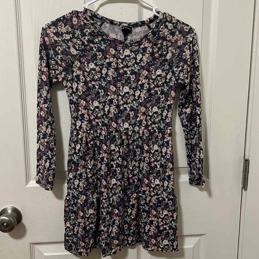 Floral sweater dress, skater style